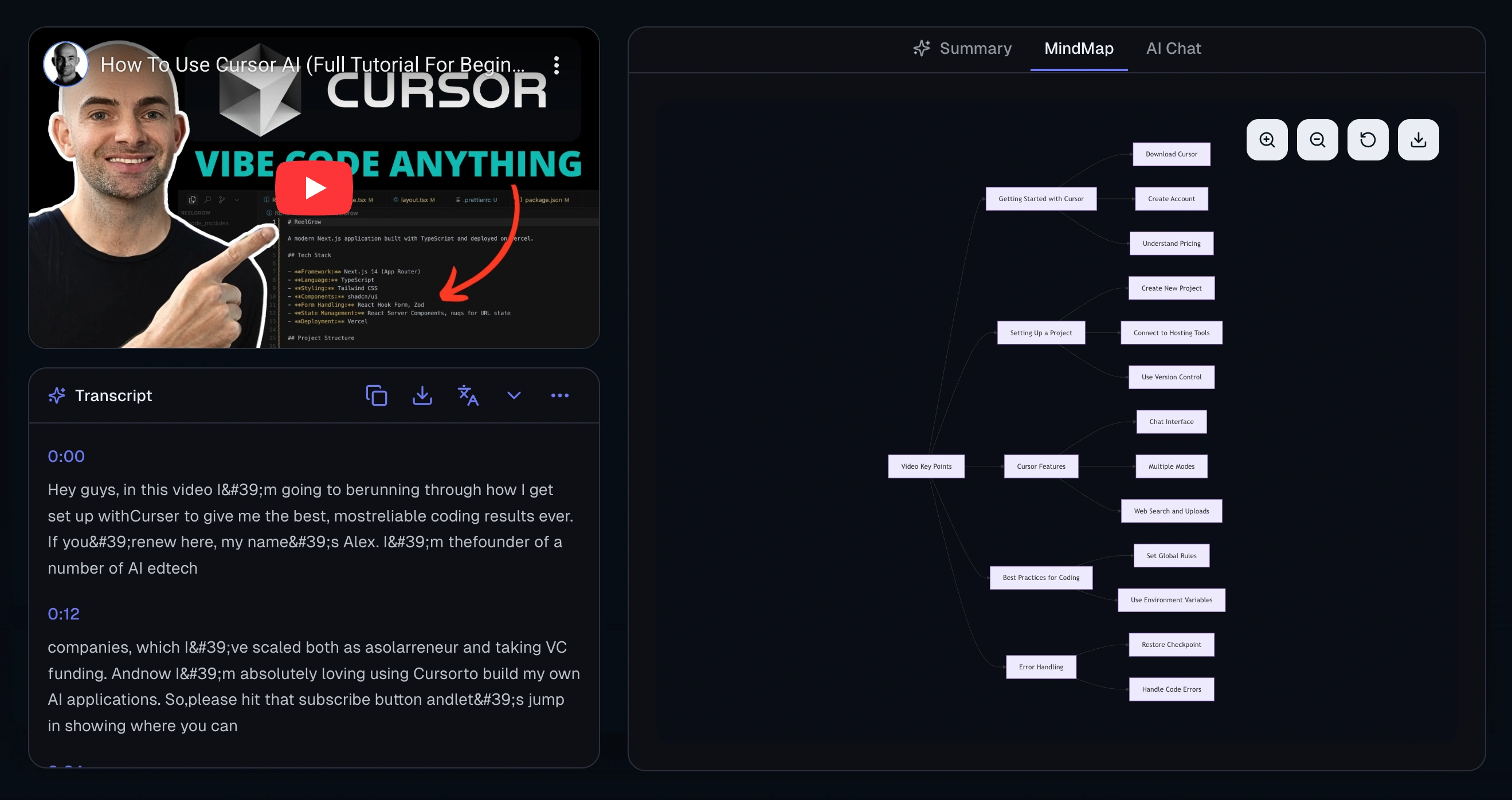 YouTube 字幕示例